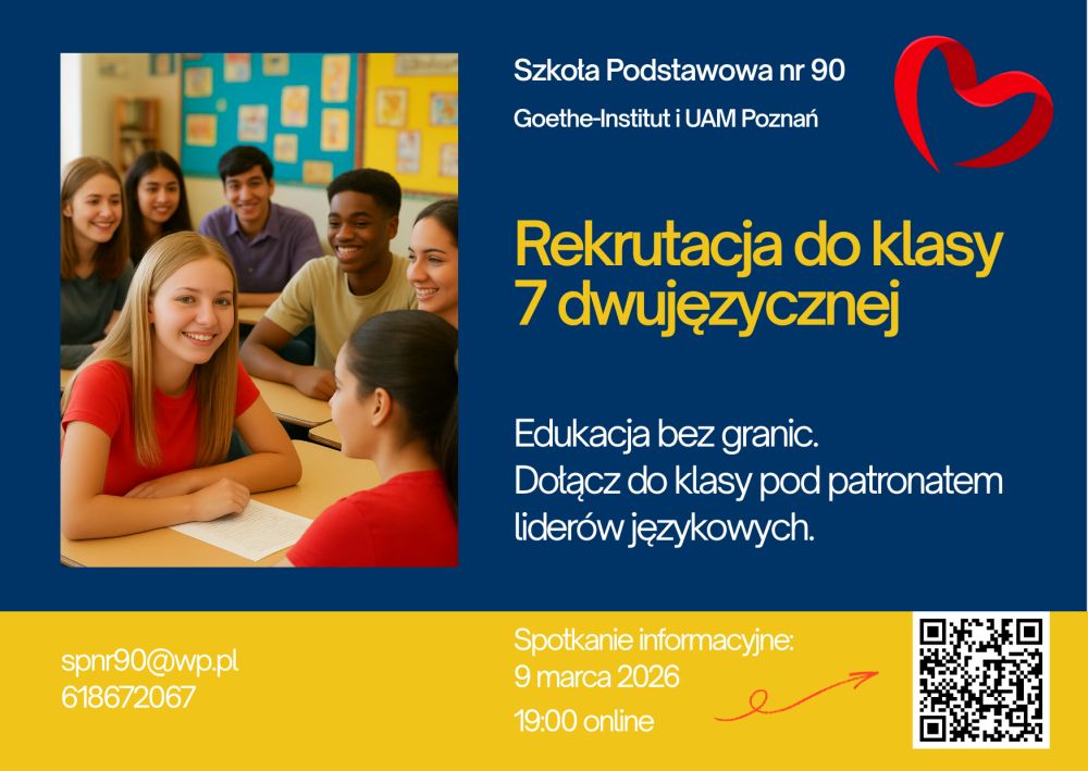 Szkoła Podstawowa nr 90 - nabór do klas dwujęzycznych